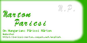 marton paricsi business card