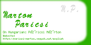 marton paricsi business card